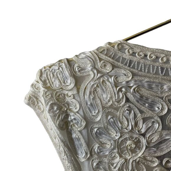 Sue Wong Embellished Lace White Fit & Flair Dress Size 0 - Picture 9 of 11